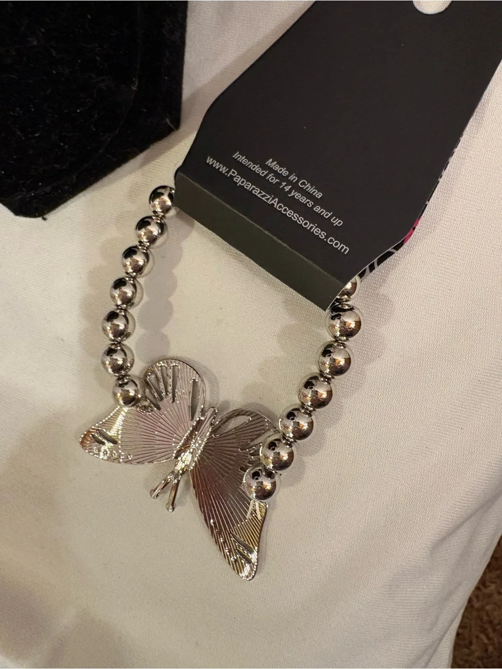 paparazzi Pink Purple Lime Butterfly Necklace and Hoop Earring Set
